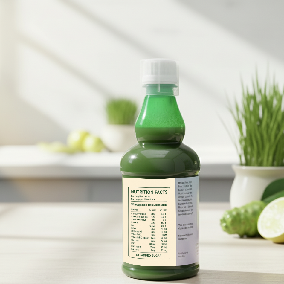WHEATGRASS NONI JUICE | 100% VEGETERIAN