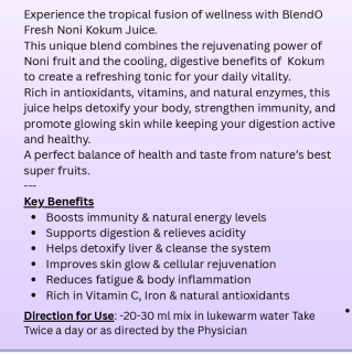 NONI KUKUM JUICE | 100% VEGETERIAN