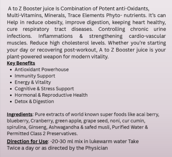 A 2 Z BOOSTER JUICE | 100% VEGETERIAN