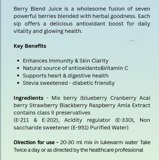 BERRY BLEND JUICE | 100% VEGETERIAN