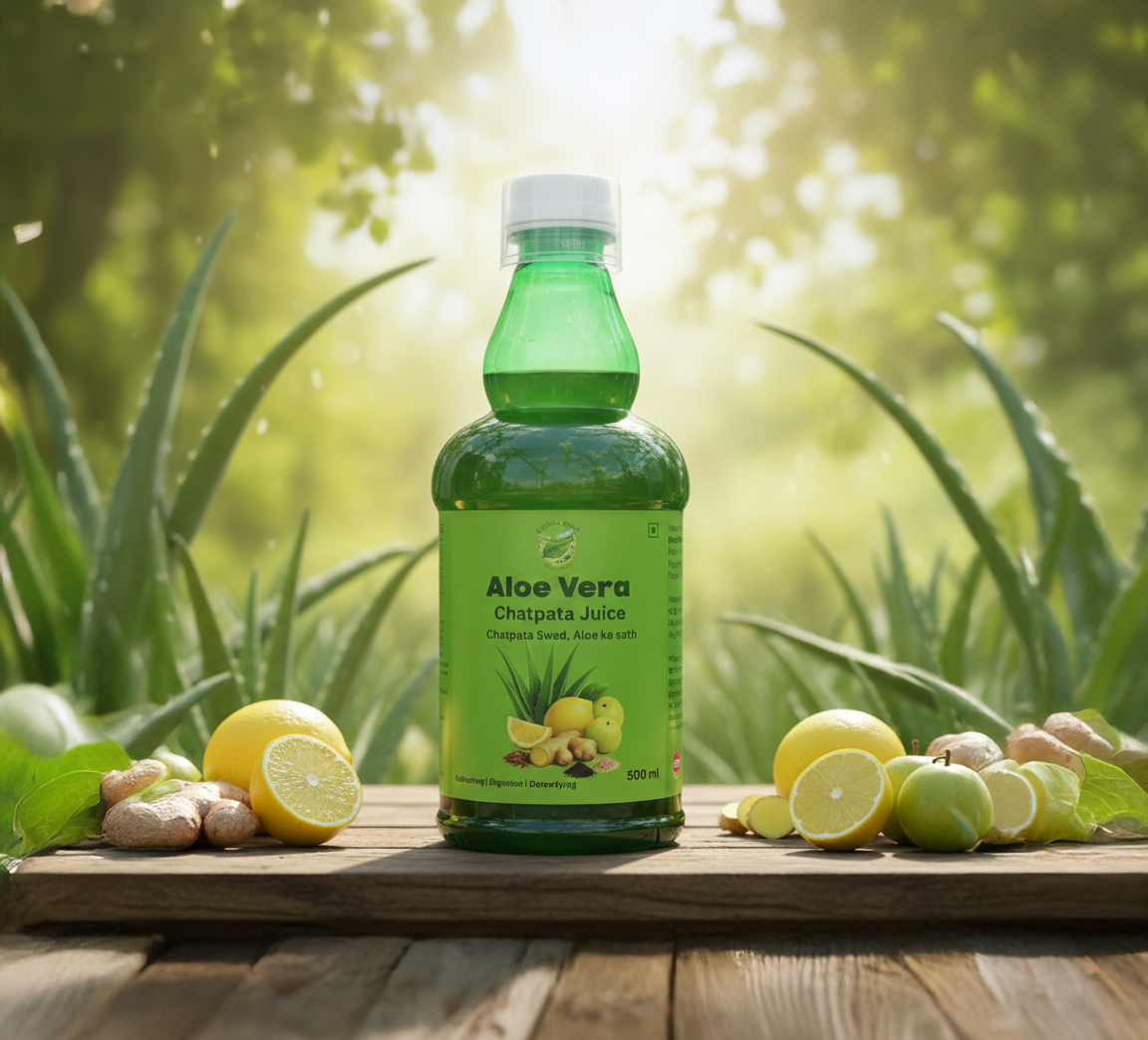 Aloe Vera Chatpata Juice – Digestive, Detox, Acidity Relief, Sugar Free, Premium Herbal Wellness Drink