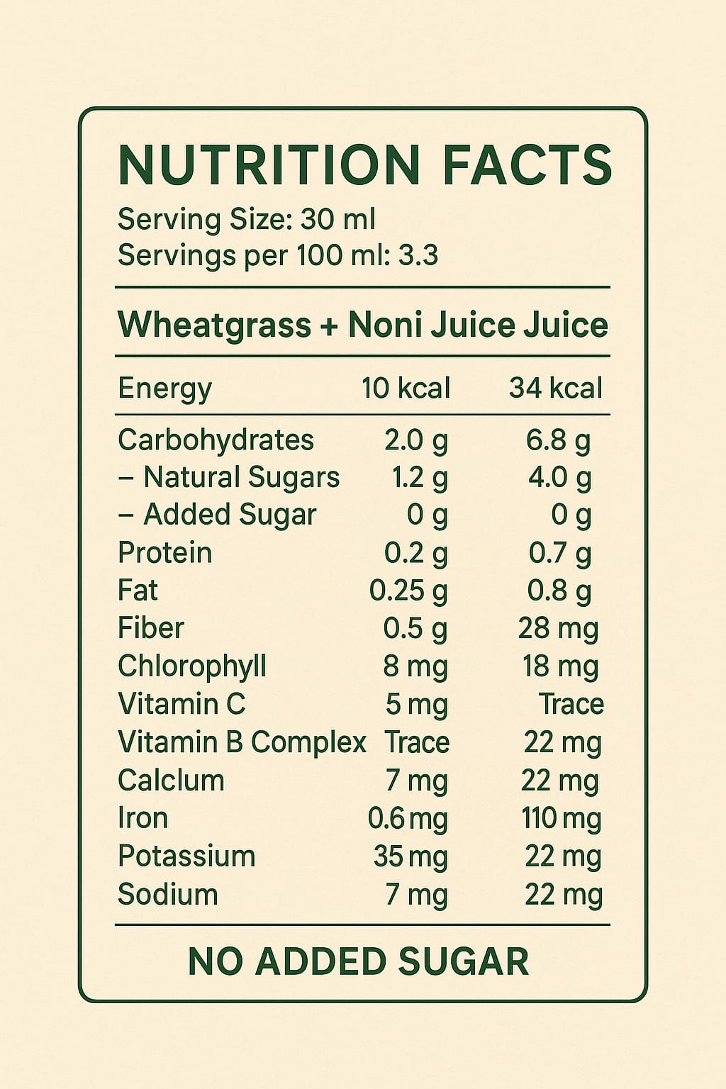 WHEATGRASS NONI JUICE | 100% VEGETERIAN