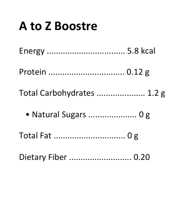 A 2 Z BOOSTRE JUICE | 100% VEGETERIAN